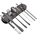 Annvchi Reusable Utensils with Case - Office Lunch Utensils - Black Portable Flatware Stainless Set with Case and Straw, Straight Straw, Knife, Fork, Spoon (Black)
