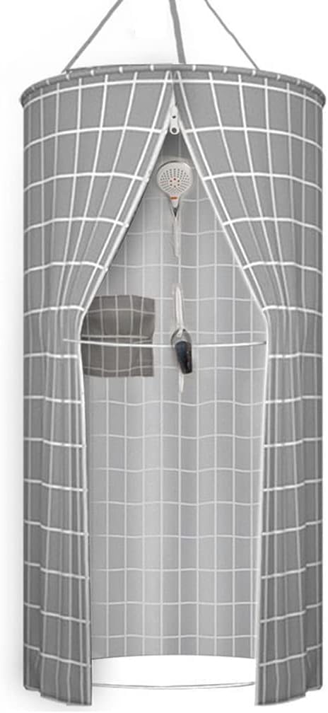 Cortina De Ducha Redonda De Poliéster Con Aislamiento Térmico Y Doble Cremallera, Portátil Y Moderna Para La Decoración Del Baño