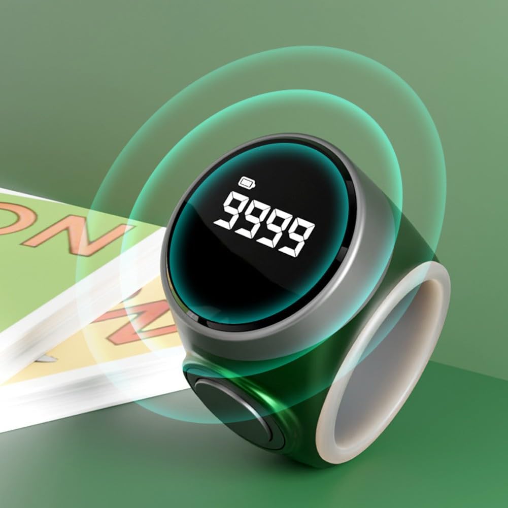 Recargable para contador de anillos con pantalla LCD, tipo de carga automática, contador de dedos ajustable para seguimiento