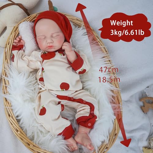 Muñeca bebé de silicona de 18.5 pulgadas realista miniatura 3
