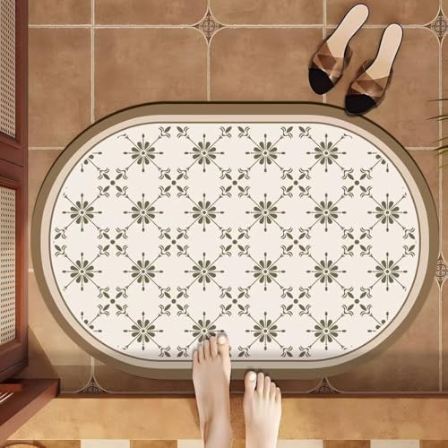 Tapis de douche à l'extérieur de la baignoire pour pieds secs