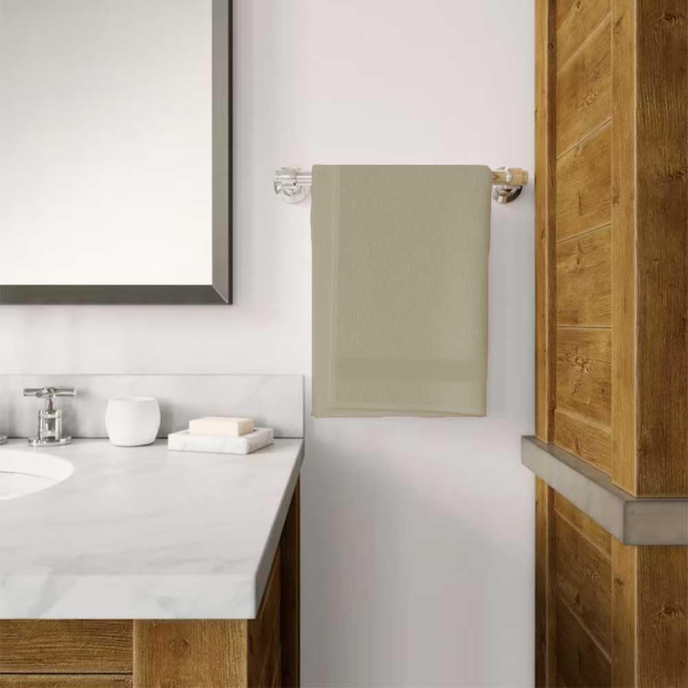 Alpes Blanc Pack de 2 Toallas de Baño Grandes de Algodón y Bambú, 600 g/m², Colores de Bambú, Topo, Tamaños de Servilletas, 100 x 150 cm