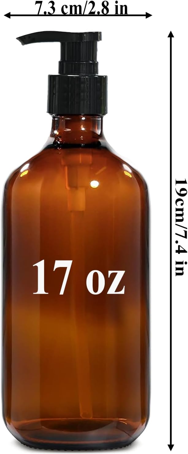 Plastic Soap Dispenser,Soap Dispenser Bathroom Kitchen Pump Bottle Brown 1 PCS(17 OZ) - Image 2