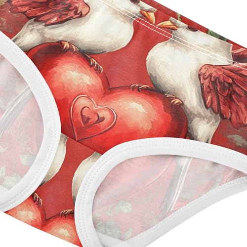 Animal Toddler Underwear Custom 2t Cotton Panties for Girl Lovebirds Wings Heart Red Briefs Girls Undies4