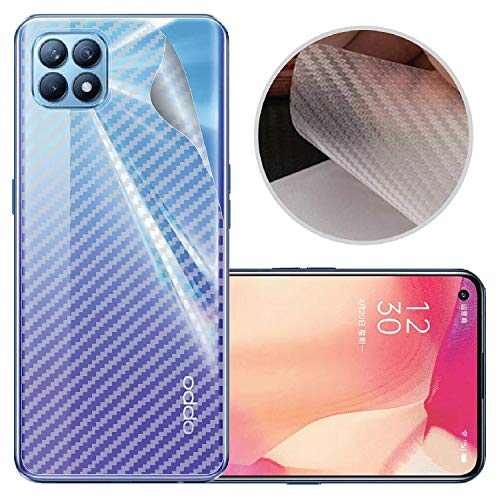 Image of Compatible with Oppo Reno 4 Se Back Screen Protective Film Carbon Fiber Skin Transparent Screen Guard Sticker
