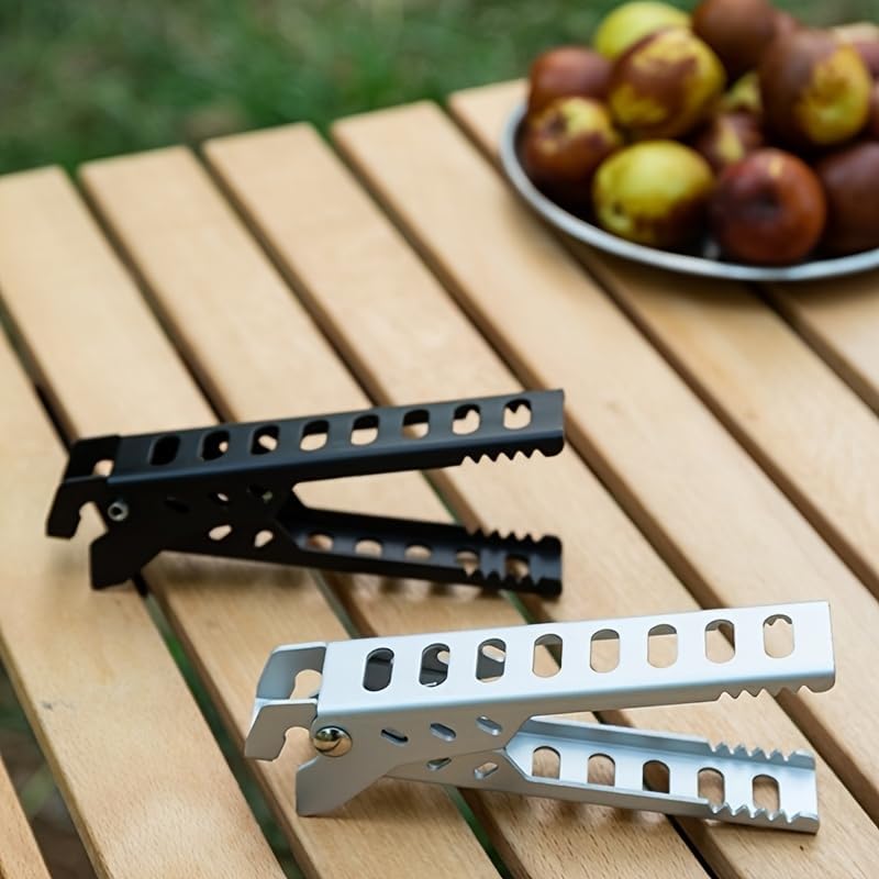 1PC Pan Gripper Camping Kitchen Essentials with Detachable Handle for Pots and Pans, Great Outdoor Cookware, Silver