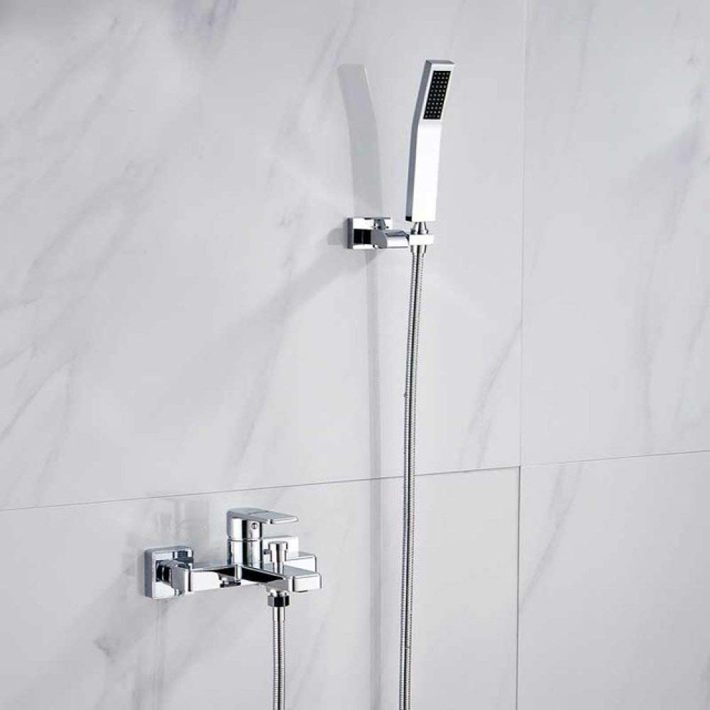 System natryskowy Bateria prysznicowa Golden Shower Faucet, bateria prysznicowa jednouchwytowa, montowana na ścianie, mosiężna, zestaw natryskowy łazienkowy, bateria z uc,Chrome a