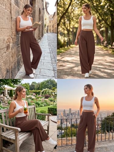 Image of GRECIILOOKS Trousers for Woman | Womens High Rise High Waist Flared Korean Style | Formal Pant for Women Office Wear| Track Pants for Womans Elegant for College & Events (Available in Plus Size)