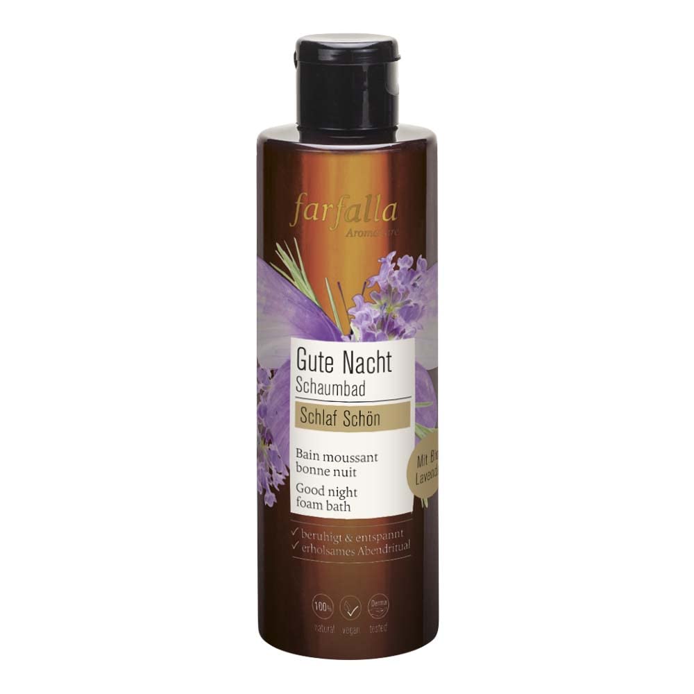 FARFALLA Gute Nacht Schaumbad, Schlaf schön, Naturkosmetik, 200ml (2er Pack)