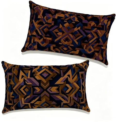 Image of Cushion Covers 30x50 cm Set of 2 Color Outdoor Cushions Covers 30 x 50 cm Linen Decorative Seat Pads Bohemia Invisible Zipper Design Double-Sided Printing for Summer Spring Decor Gifts Women X-16770K