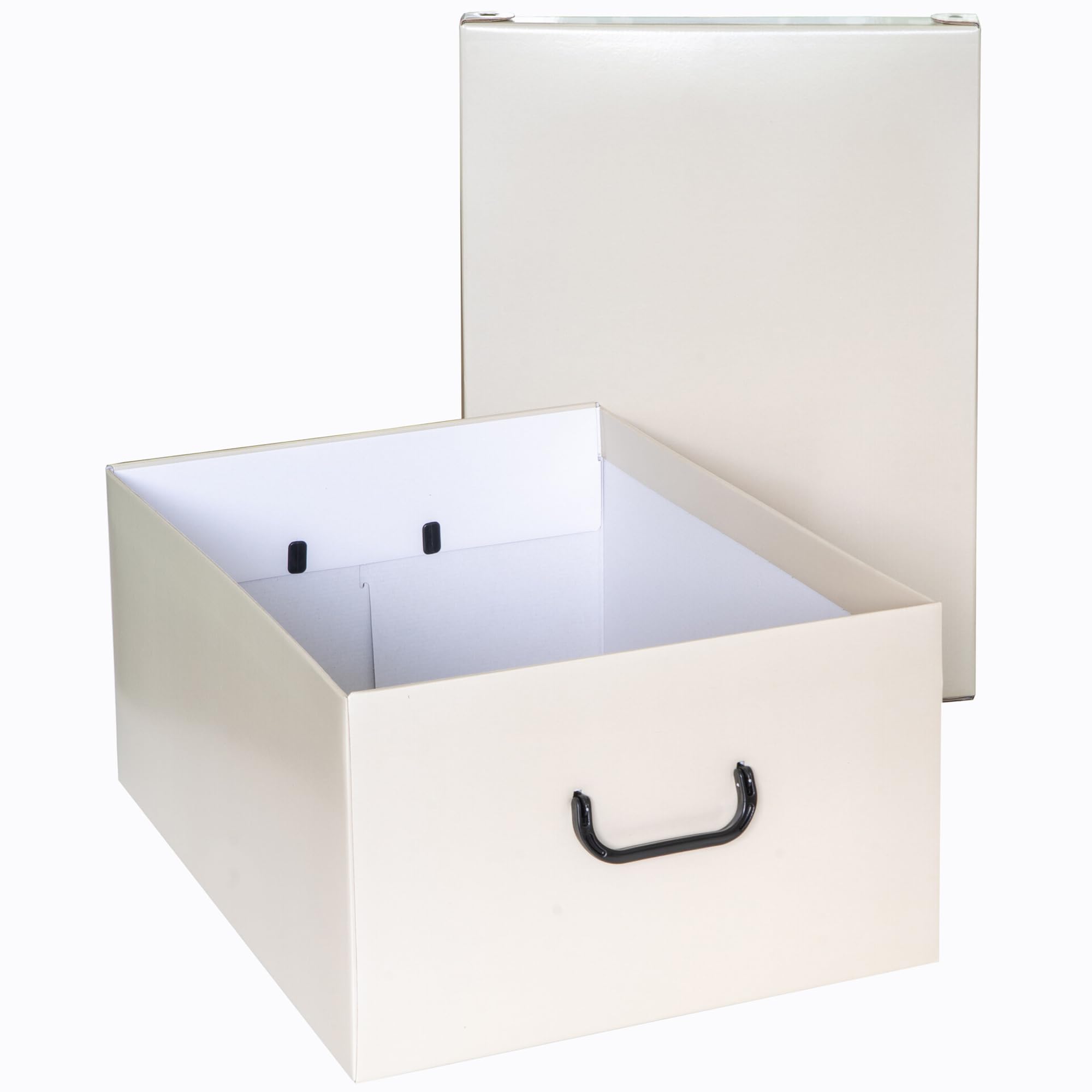Lavatelli Organizer do Szafy, Zestaw 6 Pudeł Kartonowych z Pokrywą, Beżowe, Duże 39x59x24 cm, na Ubrania i Bieliznę, Pojemniki do Przechowywania