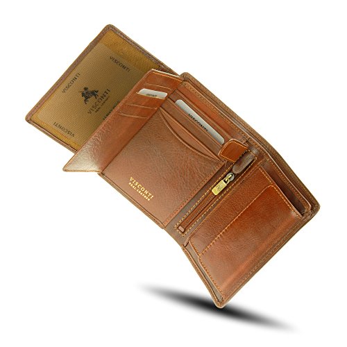 Visconti Tuscany 44 Secure RFID Blocking Genuine Leather Wallet Tan - Image 5
