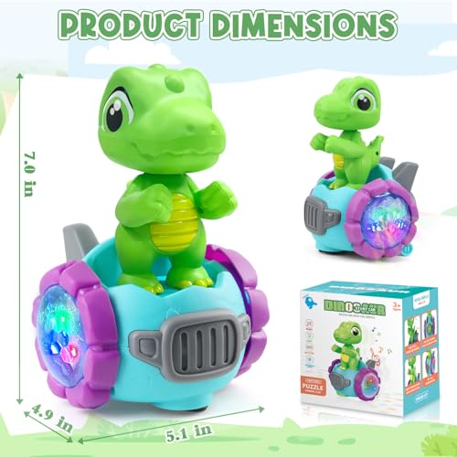 Beria Dinosaur Robot Car Toy with Lights & Music, Toddler Toys 1-3, Dinosaur Universal Cars, Toys for 3 Year Old Boys Ages 2-4, Gifts for 1-3 4 5 6 7 Year Old Birthday Christmas - Image 7