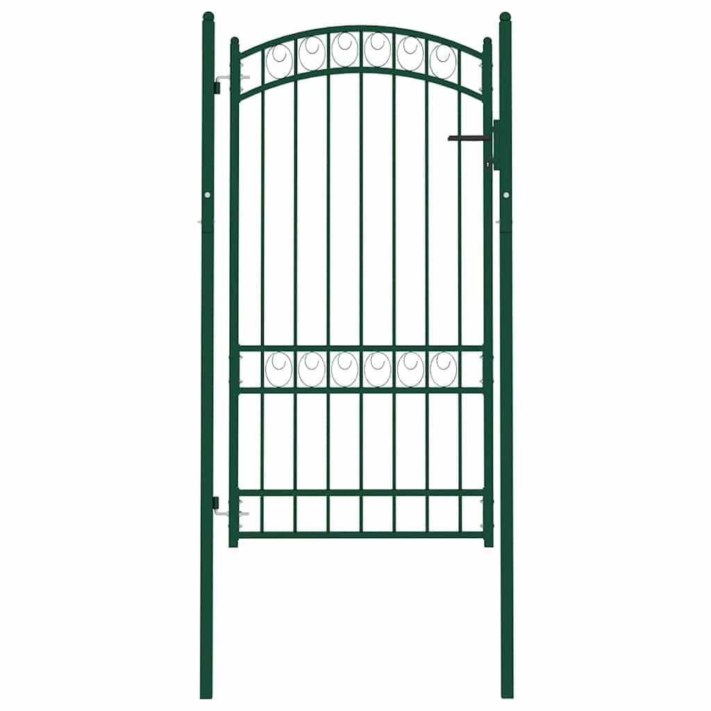 vidaXL EMMEN - Cancello per recinzione, in acciaio, 100 x 123,5 cm, colore: Verde