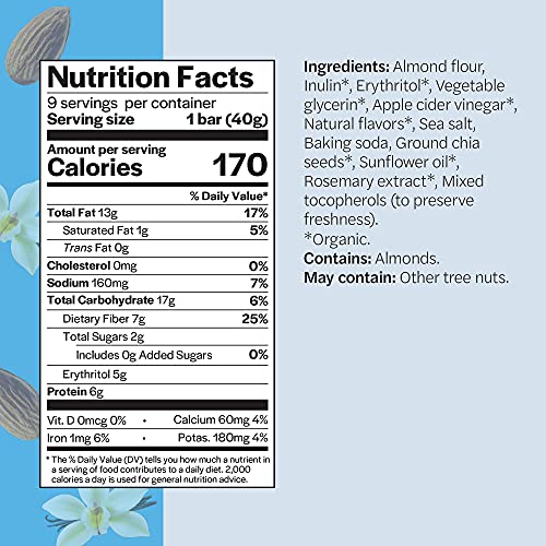 Good To Go Soft Baked Bars Vanilla Almond, 9 Pack - Gluten-Free, Keto Certified, Paleo Friendly, Low Carb Snacks #TOP7