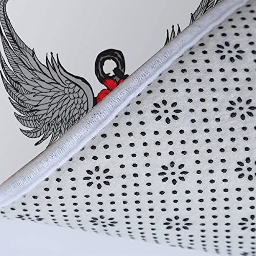 Zifarm Badematte rutschfeste 50x80 cm Anker Badvorleger-Set 3D Drucken Blumen Flügel Nautisch Mikrofaser Flanell… – Bild 8