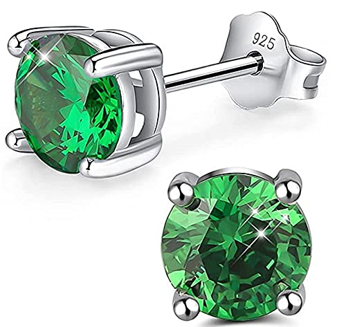 1 Pair Adabele Authentic Sterling Silver Birthstone Stud Earrings 4mm/0.25 Carat Tiny Cubic Zirconia Imitation Diamond Gemstone Hypoallergenic Nickel Free Tarnish Resistant Women Men Jewelry