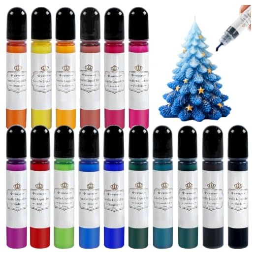 YRYM HT Candle Dye - 16 Popular Colors Candle Making Liquid Dye for Candle Making - Candle Color Dye for Candle Making, Safe and Natural （16 Bottle）