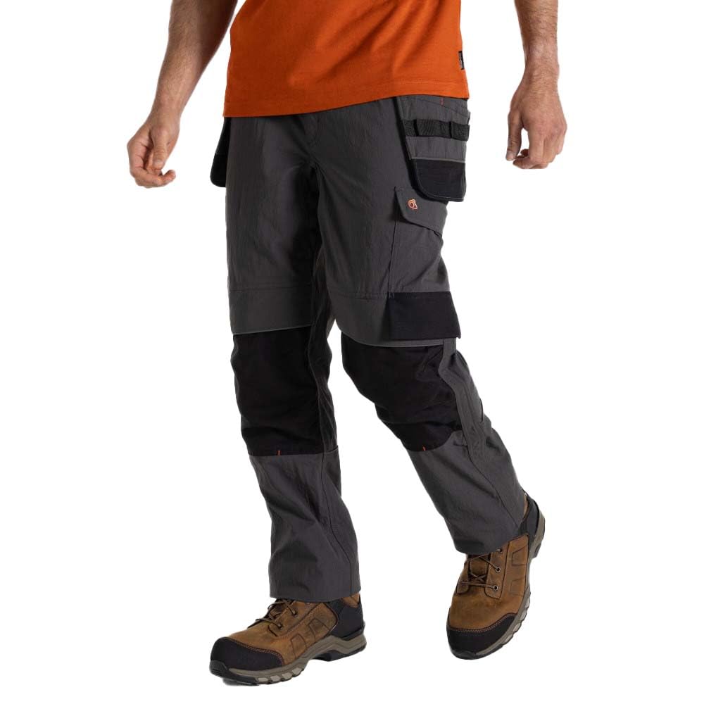 Craghoppers Mens Workwear Sheffield Stretch Holster Trousers Work Utility Pants, Carbgrey/Blk, 34W UK