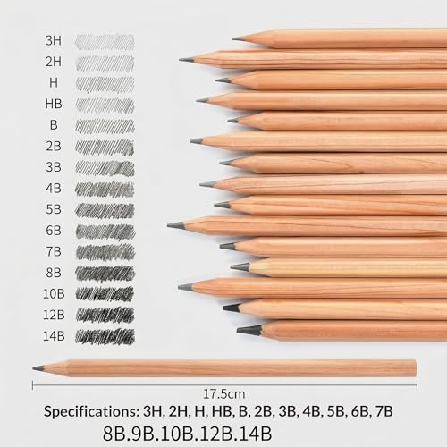 Set de lápices de grafito profesional 14B x12 miniatura 2