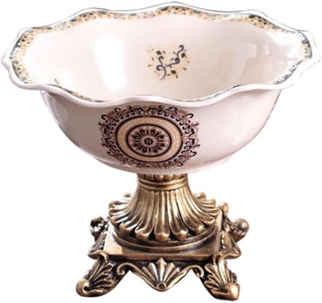 Chinese Ceramic Fruit Platter Light Luxury Home High Legged Decorative Art Piece