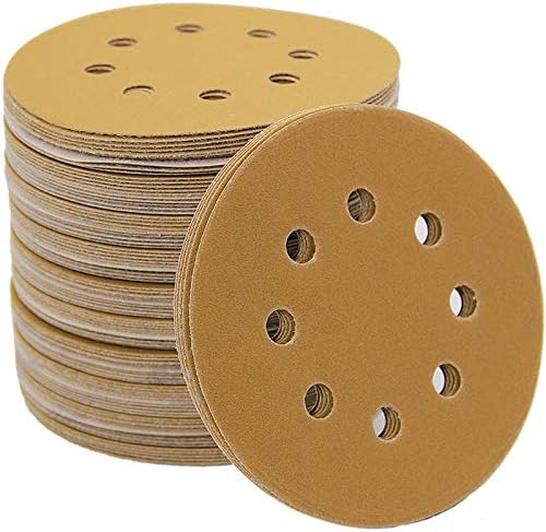 Mestool 58-AP Gold 5-Inch 8-Hole 220 Grit Dustless Hook&Loop 100-pack (220)