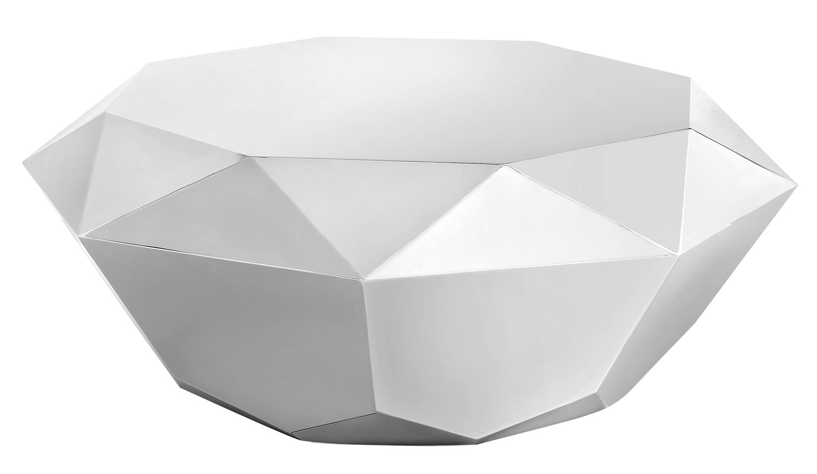 Meridian Furniture 222Silver-C Gemma Collection Modern | Contemporary Coffee Table with Rich Silver Stainless Steel, Diamond Shape, Table Top