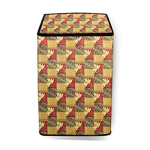 The Furnishing Tree PVC Washing Machine Cover Fully Automatic Compatible for LG 7.0 Kg Inverter Top Loading T70SJFS1Z Surface Pattern Yellow