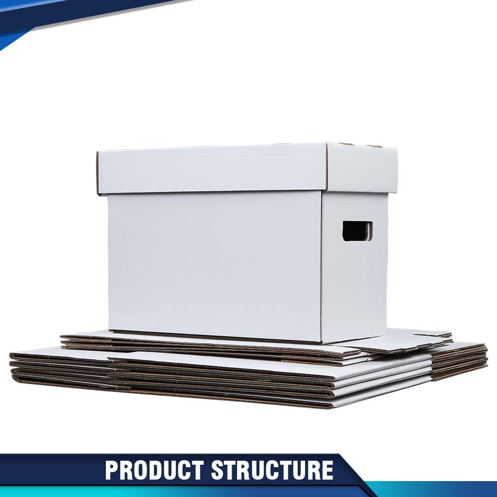 PIT66 5 Pcs Comic Book Storage Boxes, Holds 150-175 Comics Each, Collapsible, Stackable, Moistureproof, White, 15.83