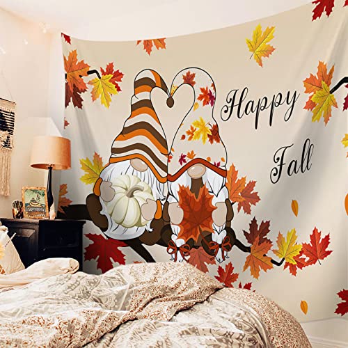 Ambehome Tapestry For Bedroom Aesthetic, Orange Thanksgiving Tapestry Wall Hanging Backdrop Tapestry Wall Tapestries Decor For Living Room Dorm Fall Gnome Pumpkin Maple Tree (39X59 Inches) #TOP2