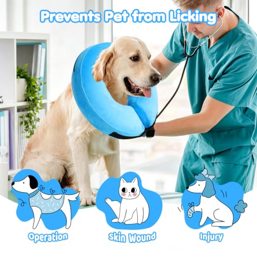 Image of Grand Line Inflatable Dog Cone Collar, Soft Pet Recovery After Surgery (L)