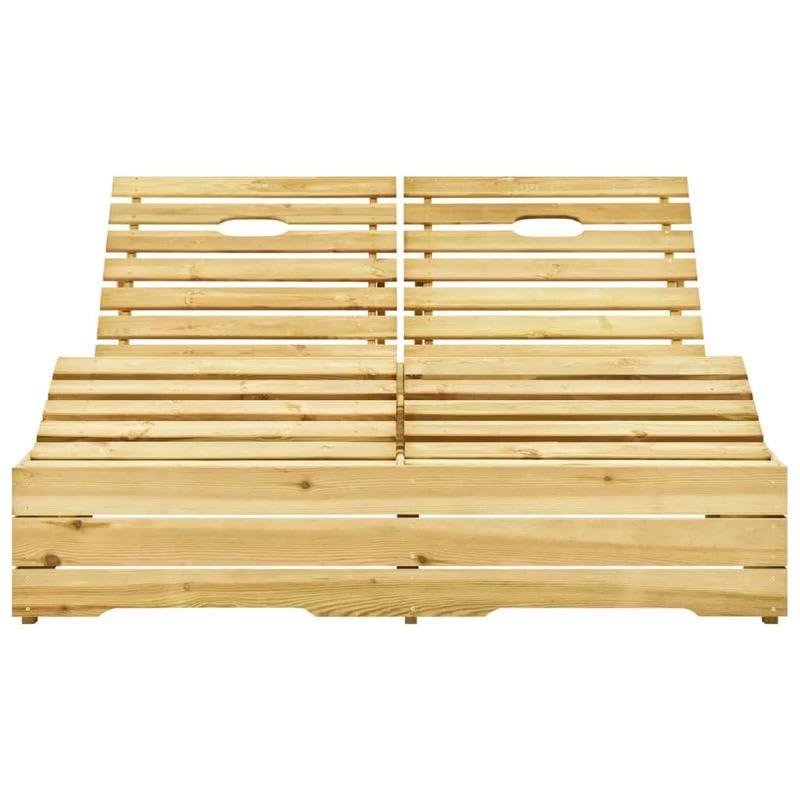 Tumbona doble de madera de pino verde impregnada – Cama de jardín duradera para terraza y jardín – Perfecta para relajarse al aire libre