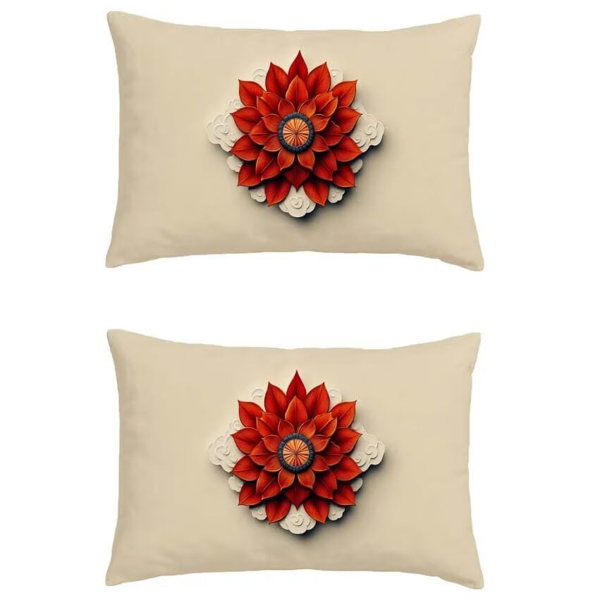 Housse de coussin impermeable 60x90cm lot de 2 gules effet lin