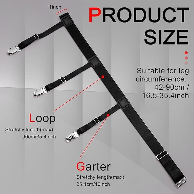 Image of Leosportz Shirt Stays Adjustable Shirt Tucker - Elastic Strap Shirt Tighter | Skin Friendly Stay in Place T-shirt Holder for Men