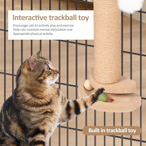 Set de 2 rascadores para gatos con bola y masajeador miniatura 7