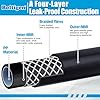 Boltigen 1/2'' ID Vacuum Refrigerant Hose, High Flow Black HVAC Vacuum Pump Hose with 3/8 to 1/4 Flare Fitting, 6 Feet Vacuum Certified Refrigerant Hose for AC/Refrigeration System #3