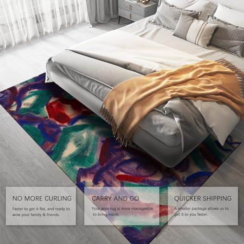 Tapis de chambre expressionniste tulipe rétro abstrait - 5