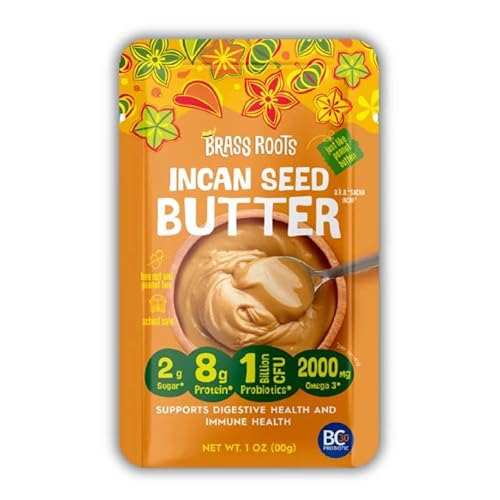 Brass Roots - Incan Seed Butter - Single Serving Grab n Go (10 Pack) - Peanut Butter Alternative - School Safe - Top 9 Allergy Free - Supports Gut Health