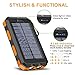 Solar Charger, 38800mAh Portable Solar Power Bank for All Cellphones, Waterproof Battery Pack, Outdoor External Backup Power Charger Dual USB 5V Outputs/LED Flashlights, Perfect for Camping Travel