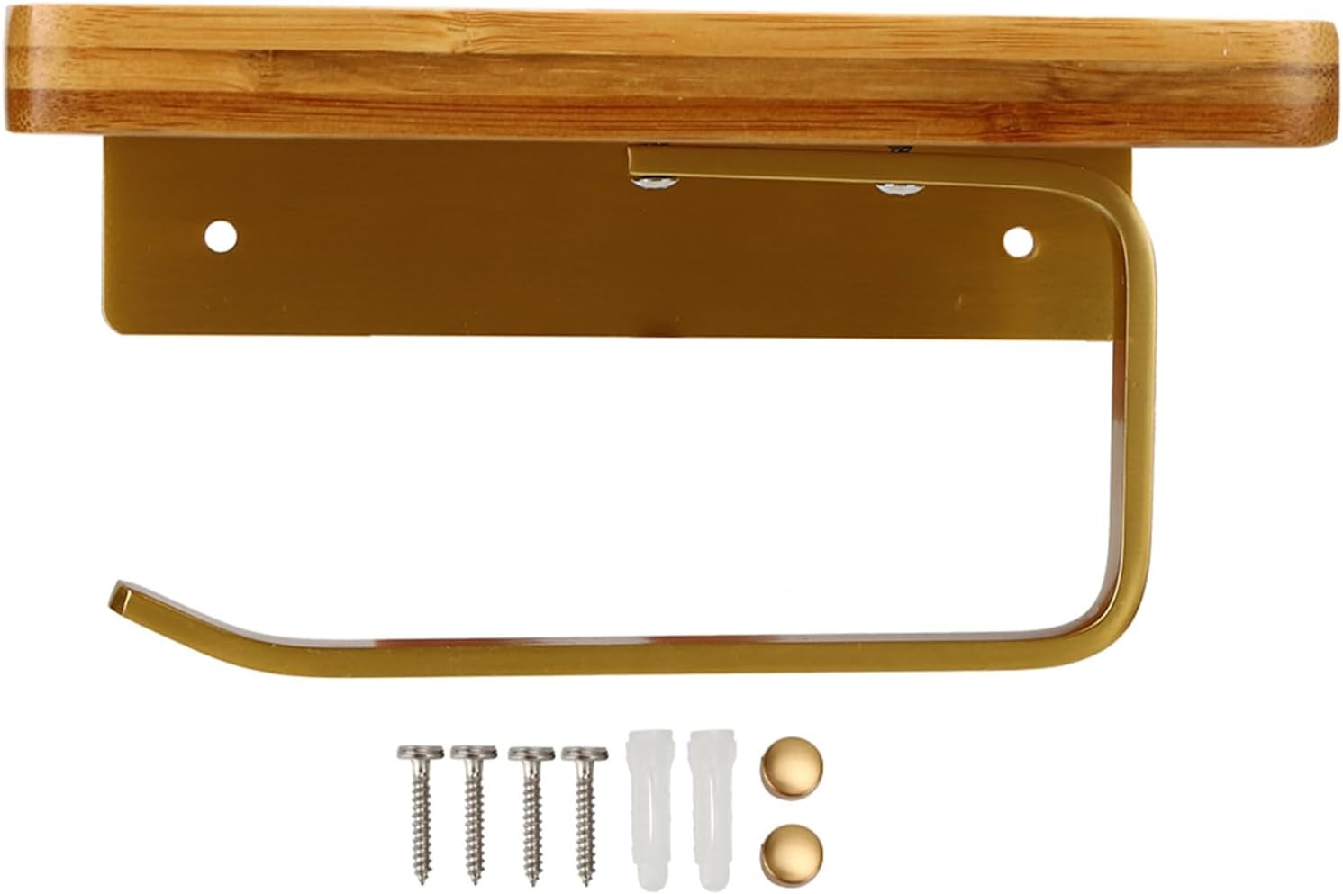 Toilet Paper Holder with Shelf, Industrial Toilet Paper Holder Wall Mount Wooden Hanging Paper Towel Holder Roll Tissue Towel Holder for Bathroom, Washroom