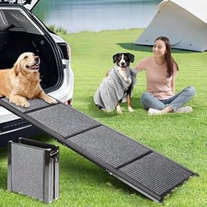 Dog Ramp for Car, Longest 71" Portable Folding Pet Ramp with Extra Pet Blanket, Car Ramp with Non-Slip Rug Surface, Gentler Dog Stairs for Medium & Large Dogs Enter a Car, SUV & Truck Dog Ramp for Car Longest 71 Portable Folding Pet Ramp with Extra Pet Blanket Car Ramp with Non Slip Rug Surface Gentler Dog Stairs for Medium Large Dogs Enter a Car SUV Truck