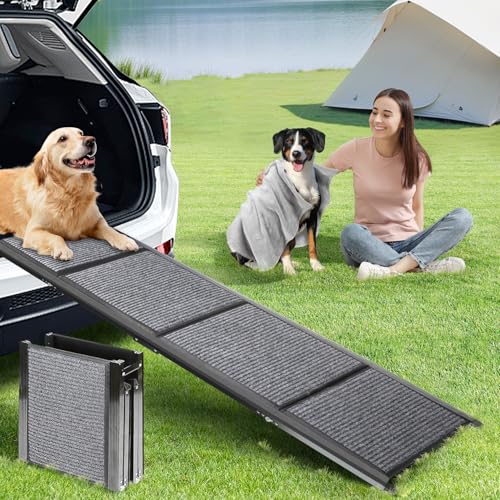 Dog-Ramp-for-Car-Longest-71-Portable-Folding-Pet-Ramp-with-Extra-Pet-Blanket-Car-Ramp-with-Non-Slip-Rug-Surface-Gentler-Dog-Stairs-for-Medium-Large-Dogs-Enter-a-Car-SUV-Truck Dog Ramp for Car Longest 71 Portable Folding Pet Ramp with Extra Pet Blanket Car Ramp with Non Slip Rug Surface Gentler Dog Stairs for Medium Large Dogs Enter a Car SUV Truck