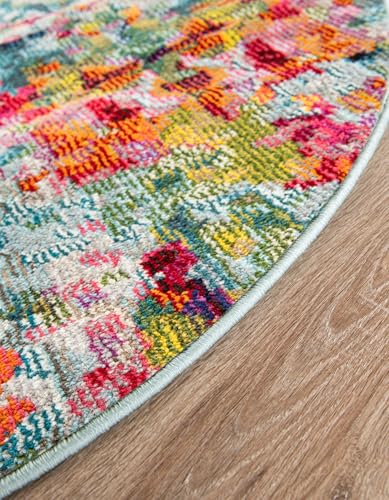 Tapete redondo multi color 6 pies Rugs.com miniatura 7