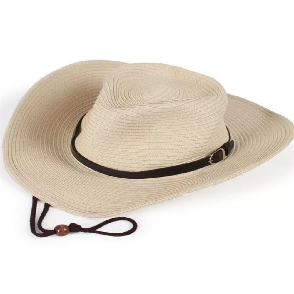SLEDEZ Sombrero De Paja De Verano para Hombre Sombrero de Paja for Hombre, Plegable, for Exteriores, for la Playa, con Aleros Grandes