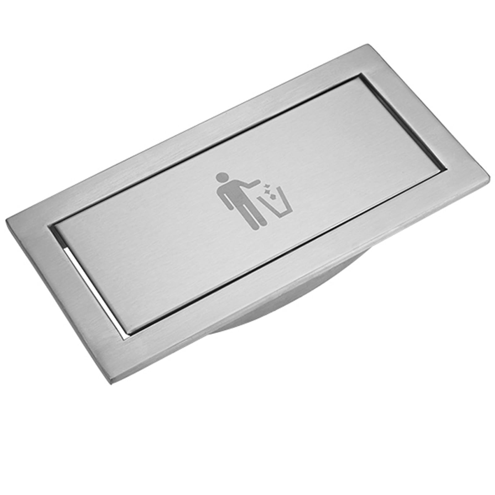 Kitchen Cabinet Countertop Built-in Stainless Steel Trash Can, Recessed Counter Top Cover(A)