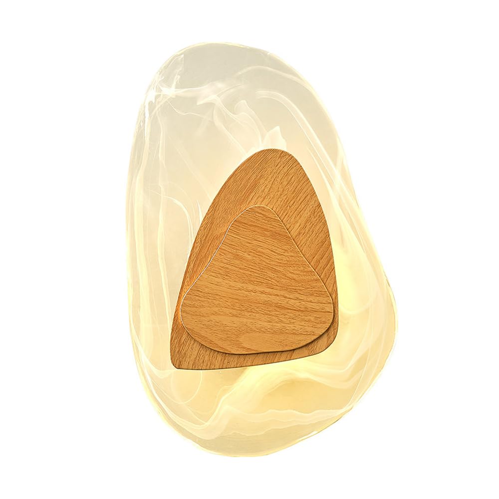 SXECAEPS LED Wall Sconce for Bedroom Bedside, 3000K/4000K/6000K 3 Color Mode Adjustable Lighting, 5W Glass Bathroom Vanity Light Fixture, Living Room Hallway Wood Lamps