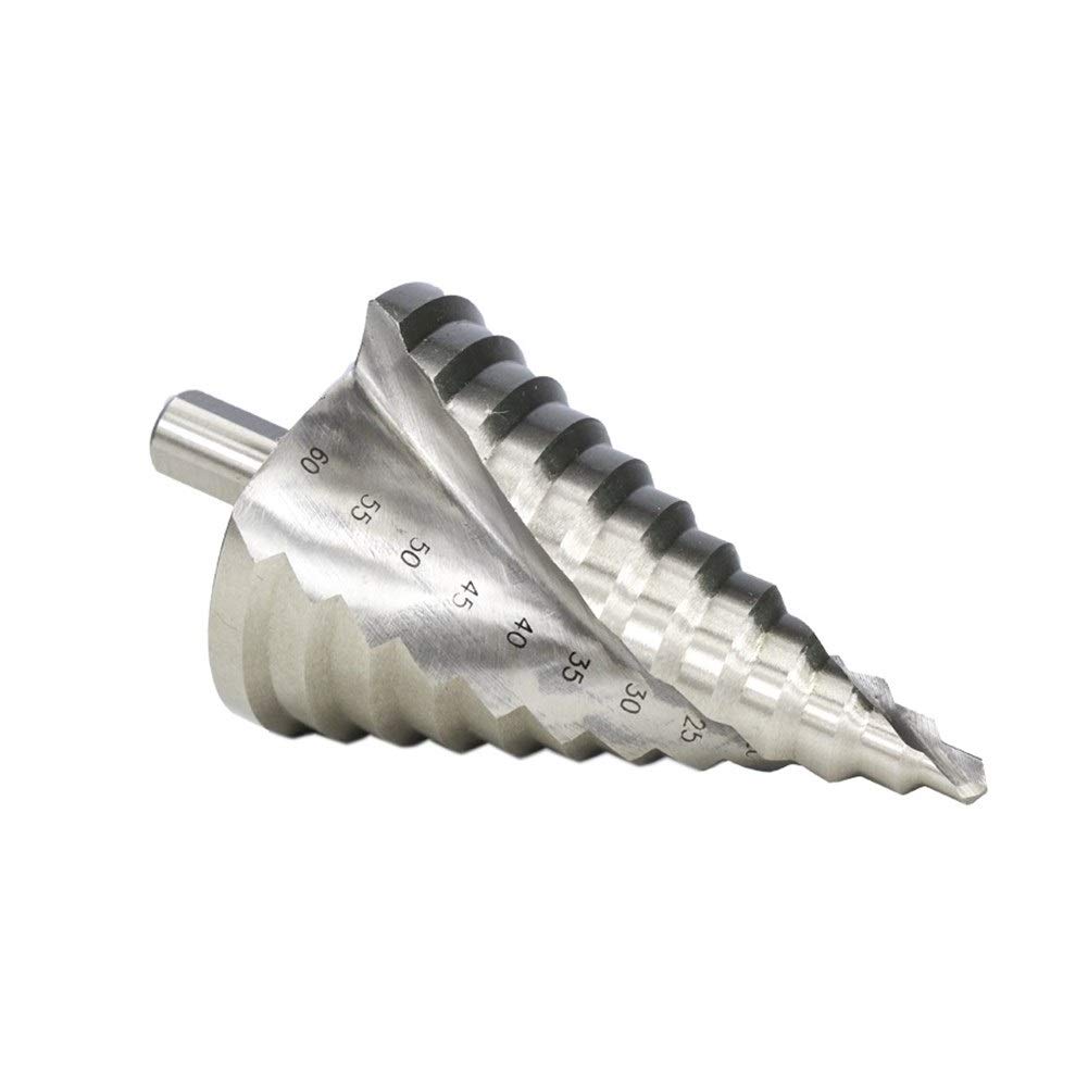 Juego de brocas escalonadas con ranura en espiral HSS Perforación de orificios de titanio Flauta en espiral Taladro cónico escalonado de cobalto, broca escalonada de carburo HSS 4-32 mm 6-60 mm Broca