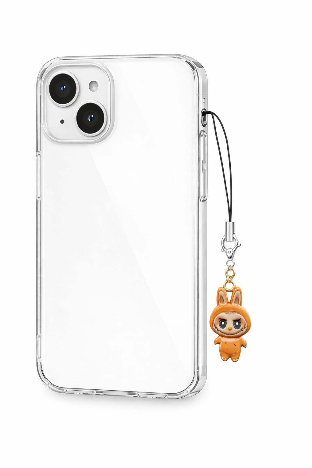 Cute Bunny Character Phone Charm, Orange Mini Figurine Mobile Strap with Lobster Clasp-picture-39