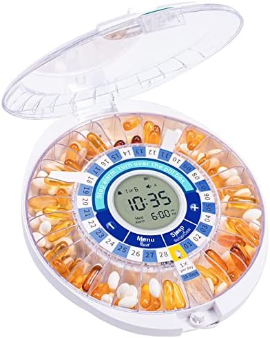 Windtrace Automatic Pill Dispenser for Elderly, Electronic Pill Organizer with Alarm & Light, 28 Day Smart Timed Medication Dispenser, Locked Pill Dispenser Machine for Prescriptions & Vitamins