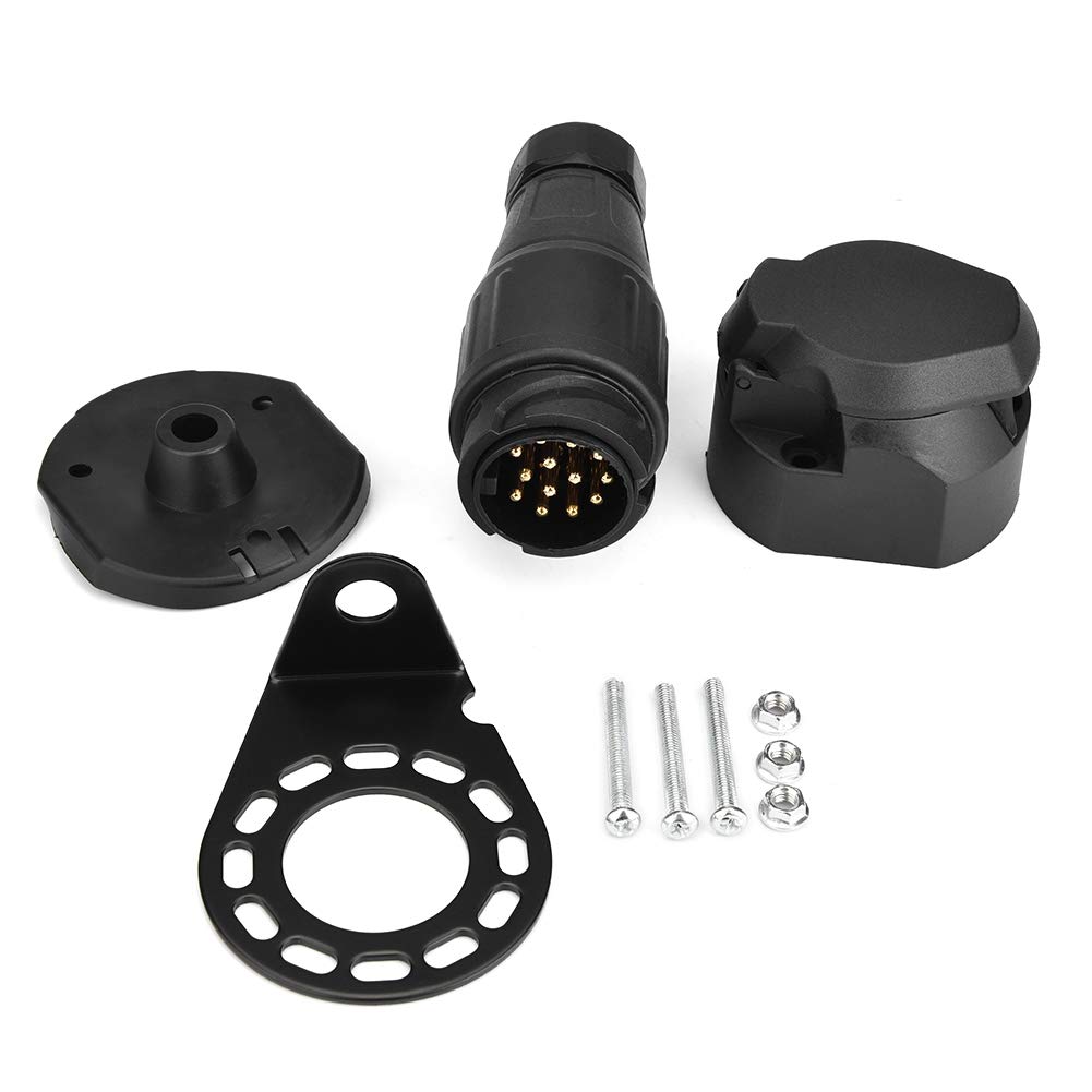 Yctze 13 Pin Trailer Connector and 13 Pin Plug Socket Adapter Bracket for Trailer Towing Towbar(12V) for Trailer Plug 13Pin Trailer Plug Trailer Adapter Trailer Connector Trailer